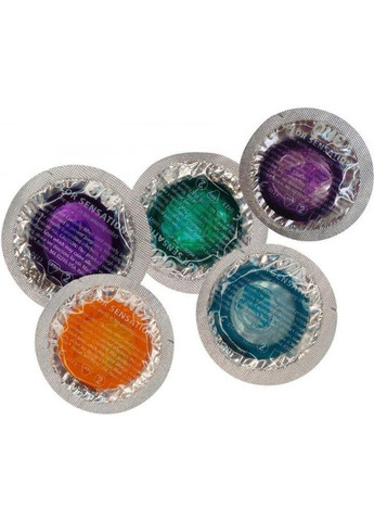 Набор латексных презервативов Color Sensation с силиконовой смазкой зелёного цвета(цена за 5 шт) One (332769593)