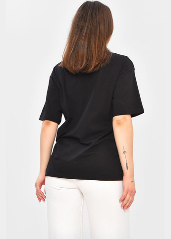 Футболка женская полубатальная черного цвета Let's Shop - (335007347)