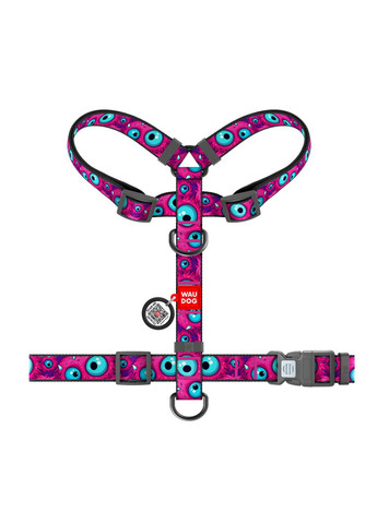 Шлея для собак анатомічна H-подібна Nylon з QR-паспортом, L, Ш 25 мм, А 50-90 см, В 60-100 см WAUDOG (322641678)