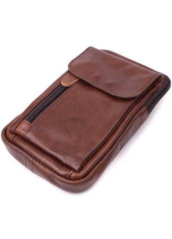 Відмінна чоловіча сумка на пояс із натуральної шкіри 22564 Коричневий Vintage (292920525)