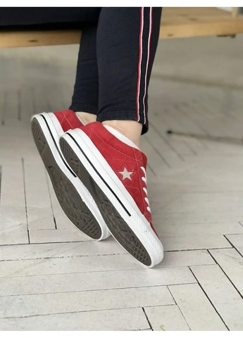 Красные демисезонные кеды мужские converse low red 1 конверс красные No Brand