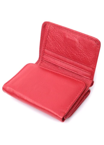 Жіноче портмоне з монетницею із натуральної шкіри 22727 Червоний st leather (329148727)