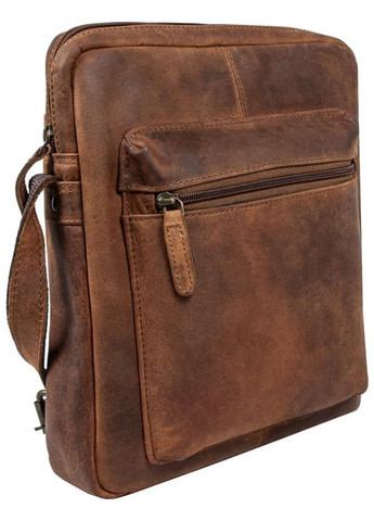 Сумка чоловіча шкіряна планшет через плече для документів та для телефону середня Коричневий 43172 Ashwood (367040972)