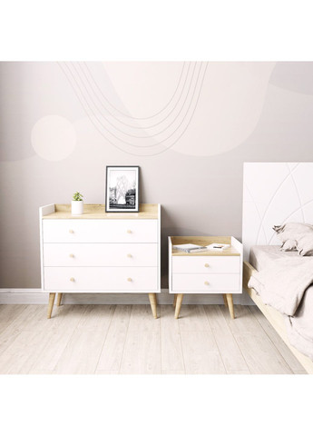 Тумба 2 скандинавська Asgard 500x550x400 Білий діамант/Дуб крафт золотий (AG07011200000) Art In Head (337309124)