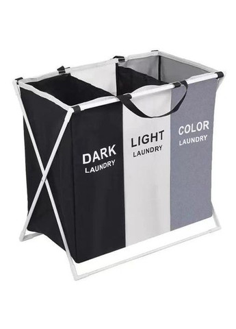 Раскладная корзина для белья Laundry Basket Органайзер с 3 секциями Белый, Серый, Черный No Brand (332984068)