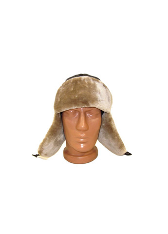 Шапка ушанка из чёрной плащёвой ткани с искусственным мехом DAVANI 55012 No Brand шапка вушанка (315630567)