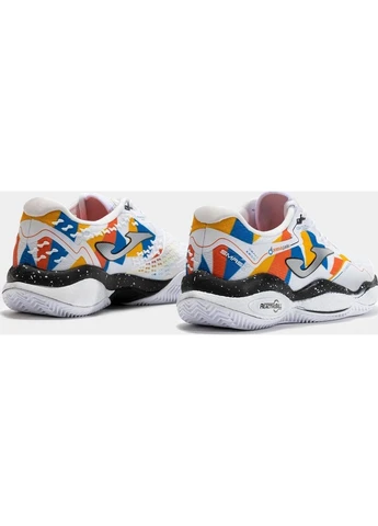 Белые кроссовки теннисные бело-оранжево-синие tsmaw2532c Joma SMASH