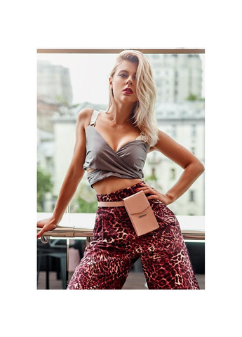 Вертикальна жіноча шкіряна сумка Mini рожева поясна / кроссбоді (A-026712) BlankNote (327874111)