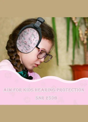Дитячі шумозахисні навушники EM030 для для слуху, захисту вух Рожевий поні Zohan (302309875)