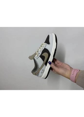 Коричневые демисезонные кроссовки мужские nike dunk low teddy bear brown найк данк коричневые No Brand