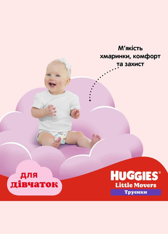 Набор трусиков для девочек Little Movers Pants 3 (6-11 кг), 116 шт. (2 уп. по 58 шт.) Huggies (332944328)