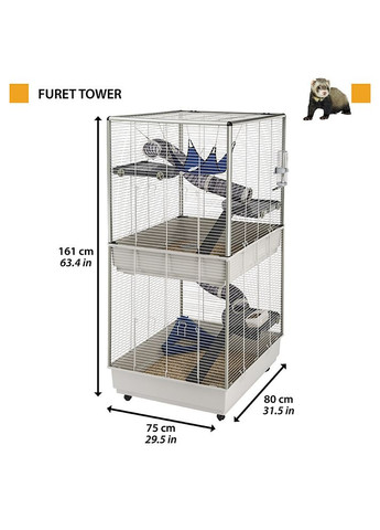 Двухэтажная клетка для хорьков и шиншилл Furet Tower (Ферпласт Фюрет Тавер) Ferplast (297511785)