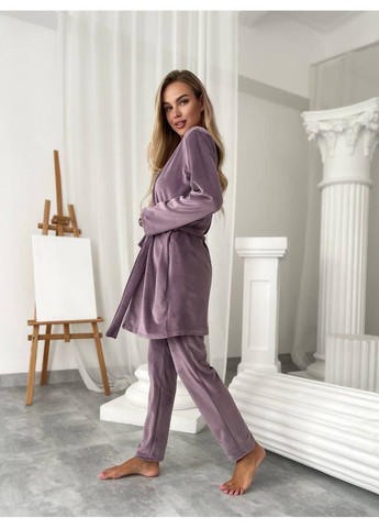 Темно-бежева всесезон піжама кофта + футболка + брюки Україна UMButik