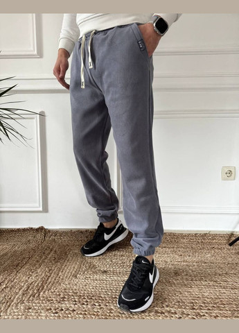 Серые демисезонные брюки No Brand