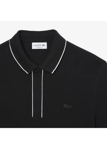 Черная футболка-поло для мужчин Lacoste однотонная