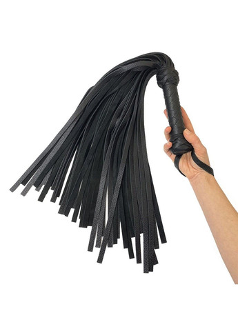 Чорний флогер класичний, натуральна шкіра, 50 хвостів, по 50см, руків’я 20см Art of Sex (345708917)