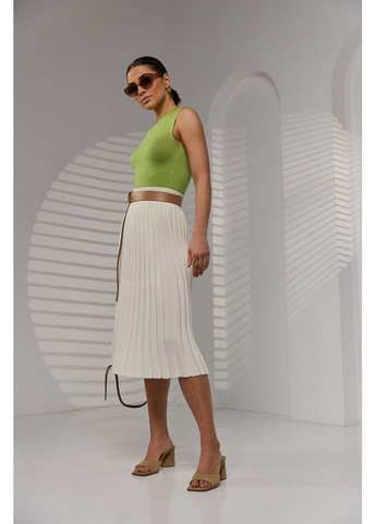 Молочная юбка плиссе короткая 2080 молочный Triko Bakh