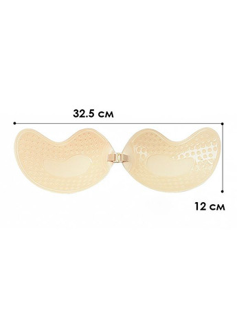 Бежевий бюстгальтер-невидимка fly bra g00d88 бежевий d з ефектом рush up без бретелей 9 шт. Lesko