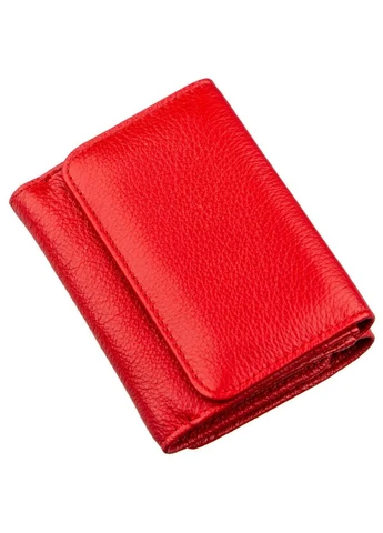 Яскравий компактний жіночий гаманець Червоний 9х11,5 см st leather (391300135)