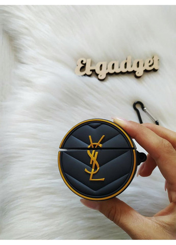 Чохол для навушників AirPods 1, 2 YSL luxury чорний силіконовий Trends Airpods 1/2 (360897054)