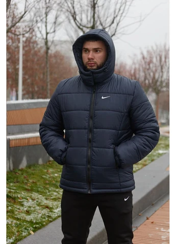 Комбінована зимня куртка зимова чоловіча "frost" nike синя # -