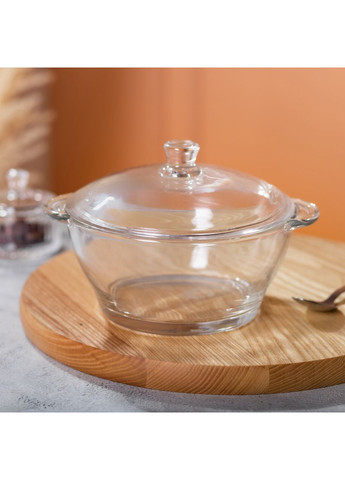 Супниця з кришкою Ø 15.5 см каструля бульйонниця скляна 1 л HP-YH-15 (A-033618) Yiwu (341307367)