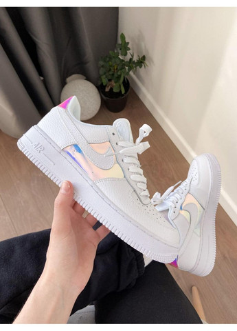 Белые демисезонные кроссовки мужские nike air force 1 low white silver найк аир форс 1 премиум No Brand