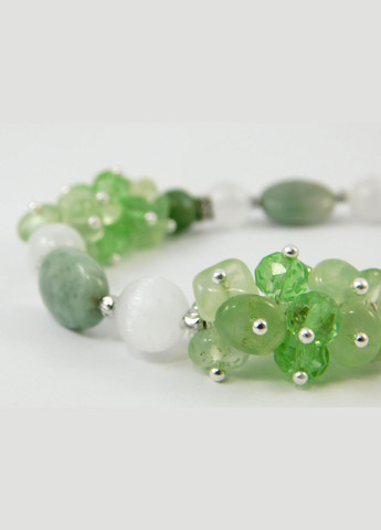 Браслет "Новая весна" Жадеит, Селенит, Пренит крошка 15 Fursa fashion (322315669)