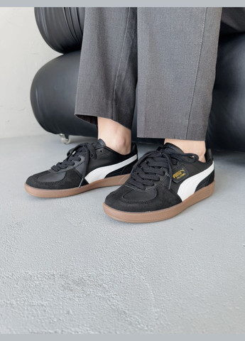 Кросівки жіночі і чоловічі Puma Palermo Leather Black White Gum | Пума Палермо чорні No Brand чорні демісезони (339604466)