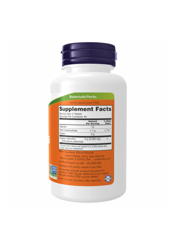 Spirulina 1000mg - 240 tabs Now Foods (369400063)