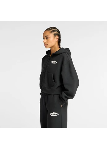 Жіноче чорне худі Linear Full Zip 50 (XL) (WJ53509BK) New Balance WJ53509 (392841523)