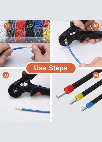 Клещи обжимные кримпер для наконечников 0.25-10 мм2 обжимной инструмент HSC8 6-4А оранжевый (R051305) No Brand (349844731)