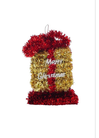 Новогодняя фигурка подвеска Подарок, 14 см, из дождика, елочная игрушка. Christmas gifts (303811183)