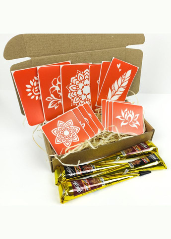 Набор хны с трафаретами для био-тату №4 henna-set-04 Fresh Tattoo (364958250)