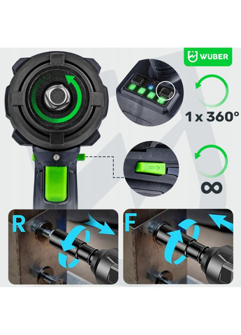 Гайковерт акумуляторний ударний 1000Нм Wuber (367182341)