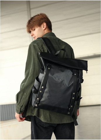 Рюкзак мужской из экокожи Hacking Черный Sambag (301871872)