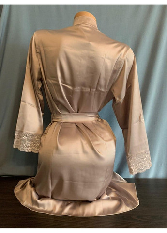 Шелковый халат с кружевом No Brand (369723406)