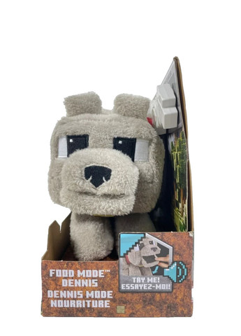 Мягкая интерактивная игрушка Волк Деннис из фильма Майнкрафт Оригинал Minecraft Dennis The Wolf Mattel (365251401)