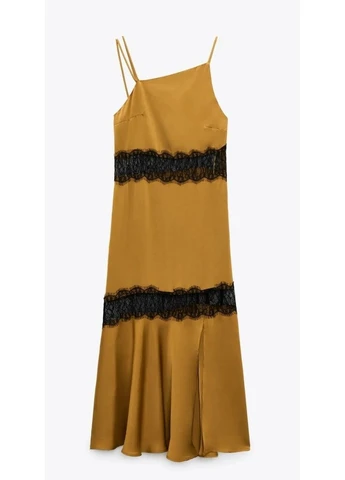 Горчичное платье Zara