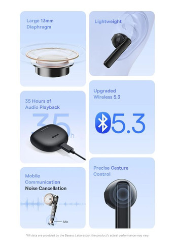 Беспроводные наушники Bowie W2i TWS Белые Baseus (300524104)