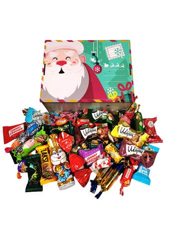 Подарунок №37 “Бандероль від Санти” 600г (20х15х10см, у дерев'яній коробці) Унікальна цукерка (372656444)