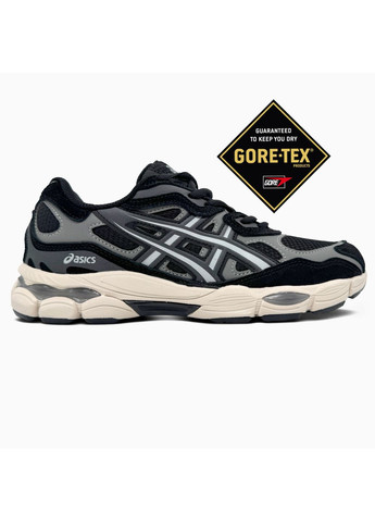 Серые демисезонные кроссовки мужские asics gel-nyc black / grey gore-tex асикс гель нюк No Brand
