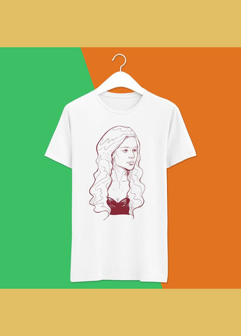 Футболка с принтом Game of Thrones (Игра престолов) Контурный портрет Дейенерис Кавун футболка (316344601)