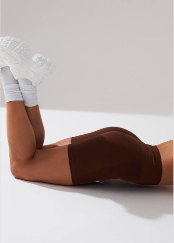 Велосипедки женские спортивные шорты с пуш-ап эффектом и высокой талией коричневые No Brand (338425441)