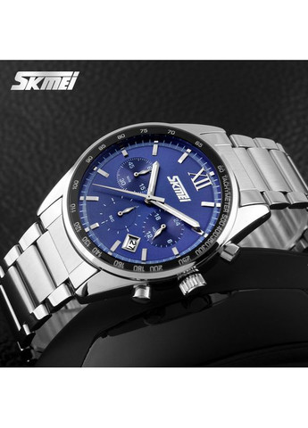 Годинник кварцовий чоловічий з календарем хронографом з нержавіючої сталі сріблястий стрілочний ProDobro (367264698)