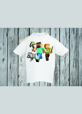 Біла демісезонна футболка youstyle майнкрафт 0263 Gildan