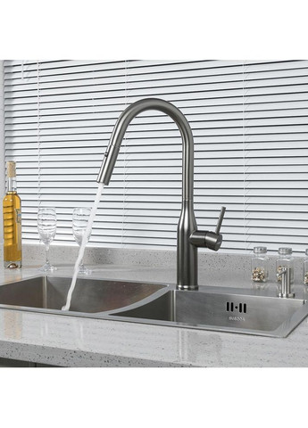 Змішувач для кухні G4398-41 з висувним виливом, нерж. сталь, Ø35, оруж. сталь GAPPO (373267216)