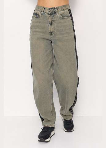 Широкі джинси з лампасами Lurex - (312383284)