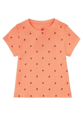 Оранжевая всесезон пижама летняя для девочки футболка + шорты Lupilu