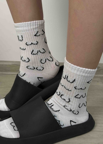 Белые набор хлопкових носков коллекции «пакунок» VIDCHUY рисунки (316157466)